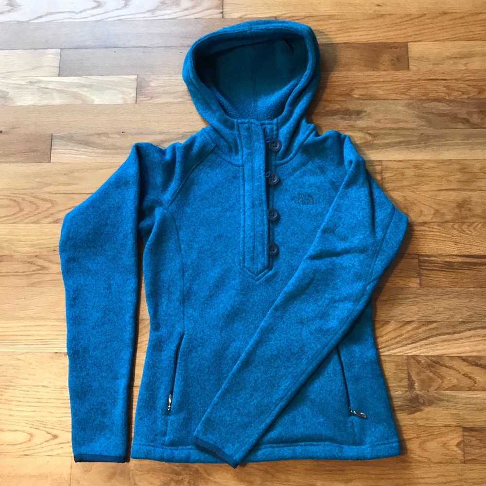The North Face 1/4 ZIP Hooded Pullover XS Blue